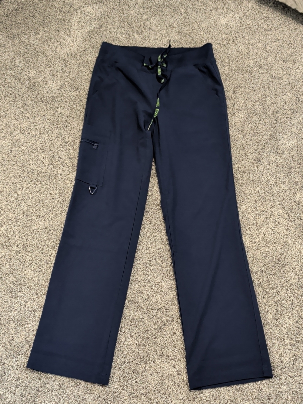 Med Couture Navy Blue Women’s Drawstring Cargo Scrub Pants